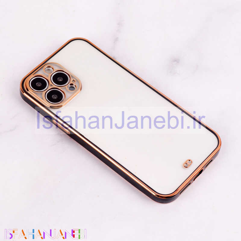 اصفهان جانبی-قاب Chrome دور طلایی محافظ لنزدار iPhone 13 Pro Max