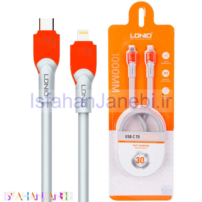 اصفهان جانبی-کابل تبدیل فست شارژ Ldnio LC601i Type-C To Lightning PD 30W 1m