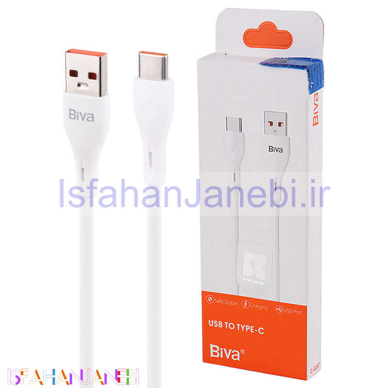 اصفهان جانبی-کابل تایپ سی فست شارژ Biva C-026T 3A 1m