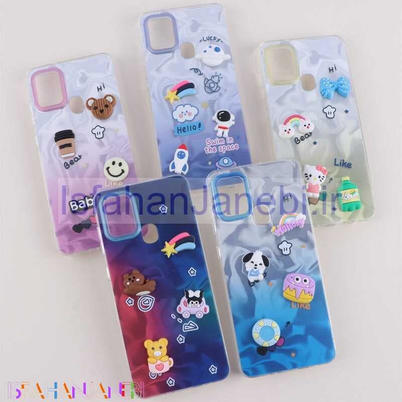 اصفهان جانبی-قاب عروسکی برجسته سامسونگ Galaxy A21s طرح موج دار دو رنگ