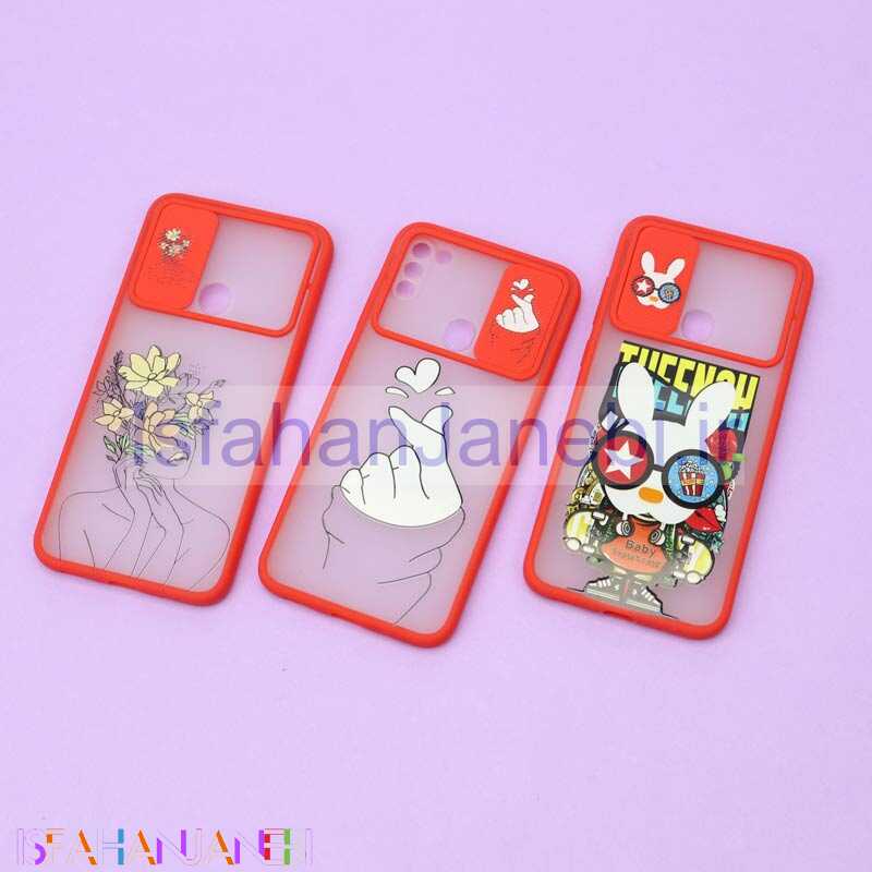 اصفهان جانبی-قاب محافظ لنز دار کشویی طرحدار قرمز Samsung A11 / M11