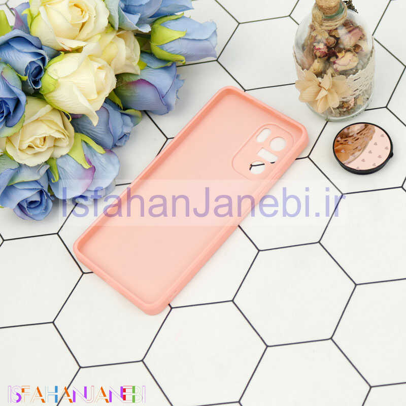اصفهان جانبی-قاب محافظ لنزدار آینه ای + پاپ سوکت طرح قلب صورتی Xiaomi Poco F3