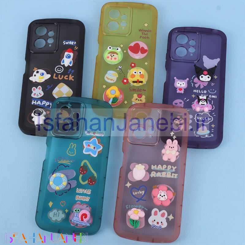 اصفهان جانبی-قاب Fashion Case شیائومی Redmi Note 12 4G عروسک برجسته محافظ لنزدار