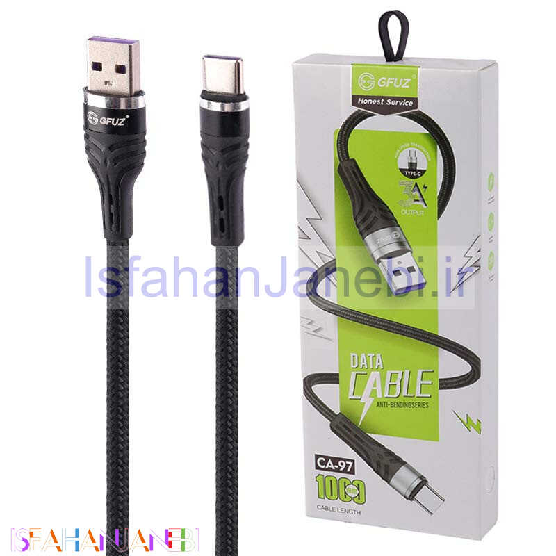 اصفهان جانبی-کابل تایپ سی فست شارژ GFUZ CA-97 3A 1m