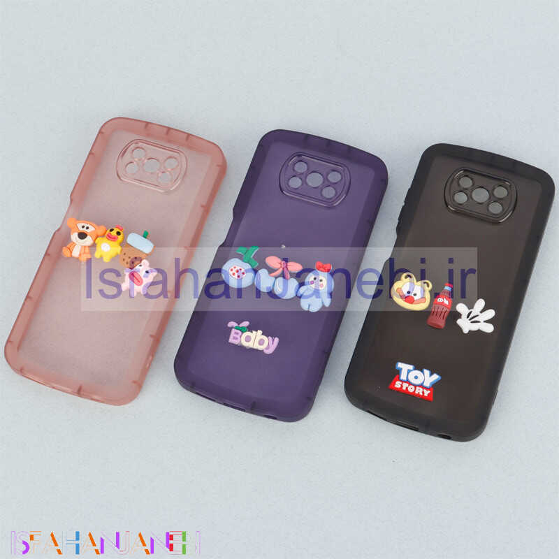 اصفهان جانبی-قاب متال ژله ای عروسک برجسته محافظ لنزدار Xiaomi Poco X3 / X3 NFC / X3 pro