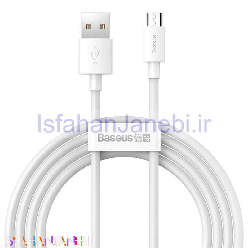 اصفهان جانبی-کابل میکرو یو اس بی Baseus Simple Wisdom TZCAMZJ-02 2.1A 1.5m بسته 2 عددی