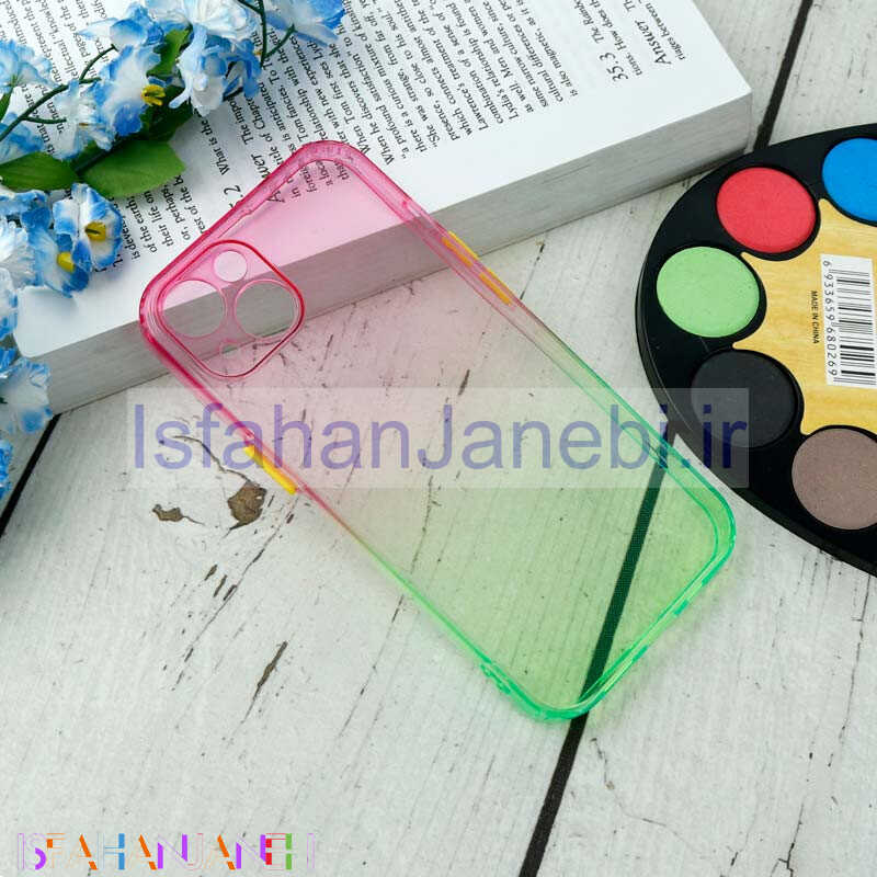 اصفهان جانبی-قاب آبرنگی دور رنگی محافظ لنزدار iPhone 13
