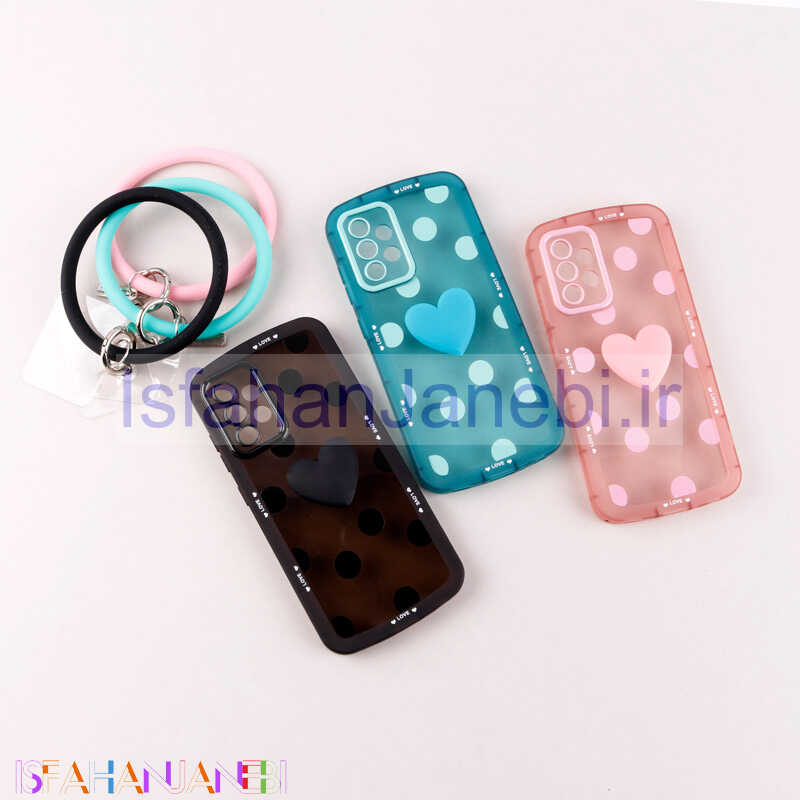 اصفهان جانبی-قاب فانتزی قلبی محافظ لنزدار + آویز دستی Samsung Galaxy A52 / A52s