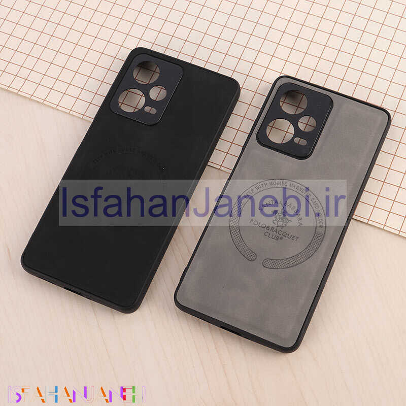 اصفهان جانبی-قاب چرمی Polo & Racquet Club شیائومی Poco X5 Pro طرح مگ سیف محافظ لنزدار