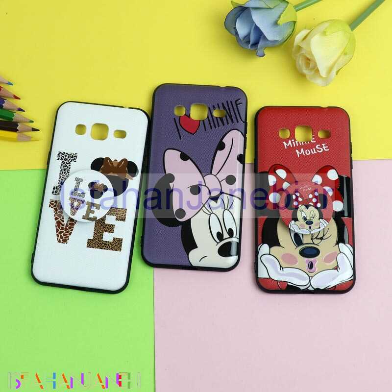 اصفهان جانبی-قاب فانتزی برجسته + پاپ سوکت طرح میکی موس سامسونگ J3 2016 سری D