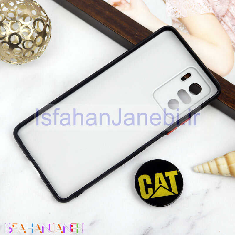 اصفهان جانبی-قاب PC محافظ لنز دار طرح Cat + پاپ سوکت Xiaomi Poco F3