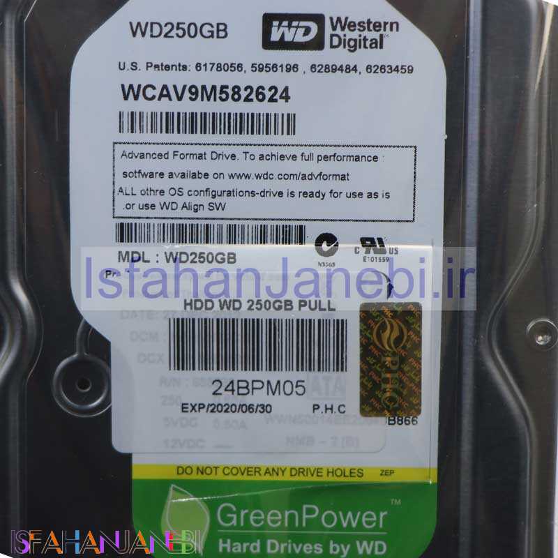اصفهان جانبی-هارد اینترنال وسترن دیجیتال Western Digital Green 250GB