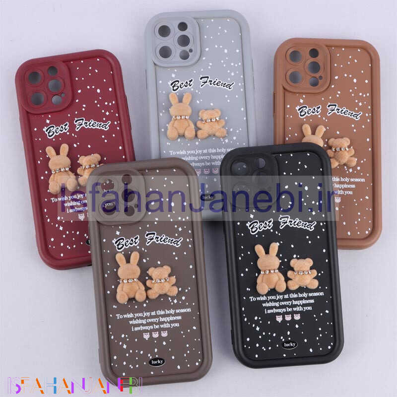 اصفهان جانبی-قاب سولید کیس عروسکی پشمالو محافظ لنزدار iPhone 12 Pro