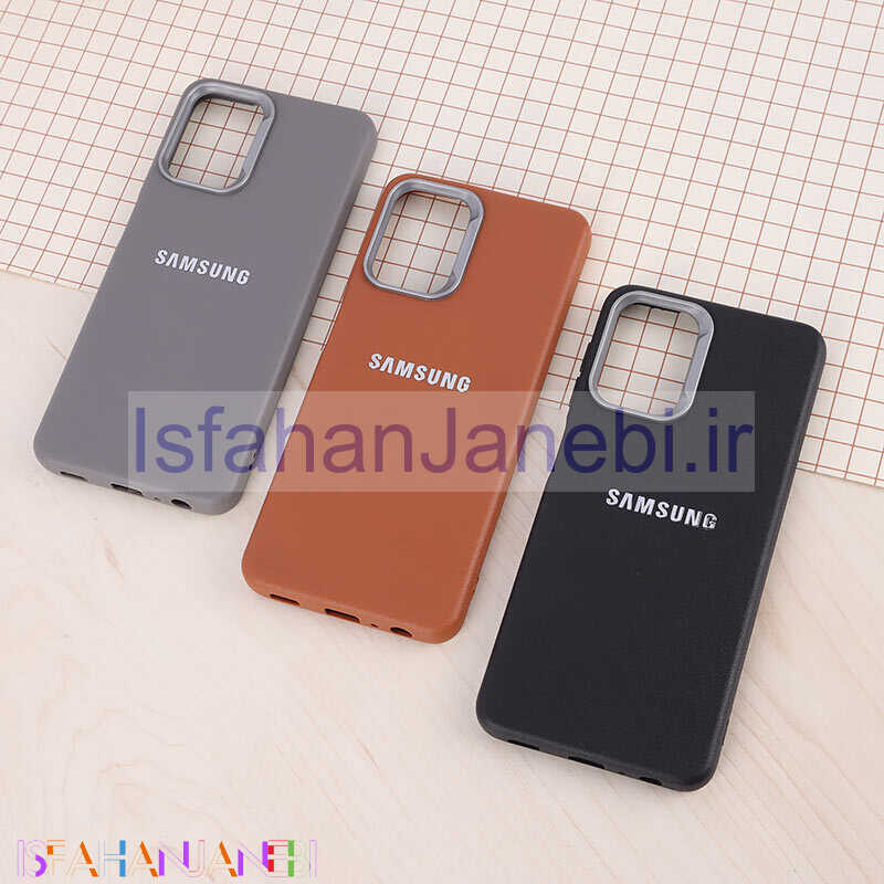 اصفهان جانبی-قاب چرمی ژله ای Leather سامسونگ Galaxy A22 4G / M22 / M32 4G لوگو متال