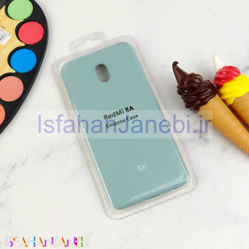 اصفهان جانبی-قاب سیلیکونی اصلی زیر بسته Xiaomi Redmi 8A سبز آبی