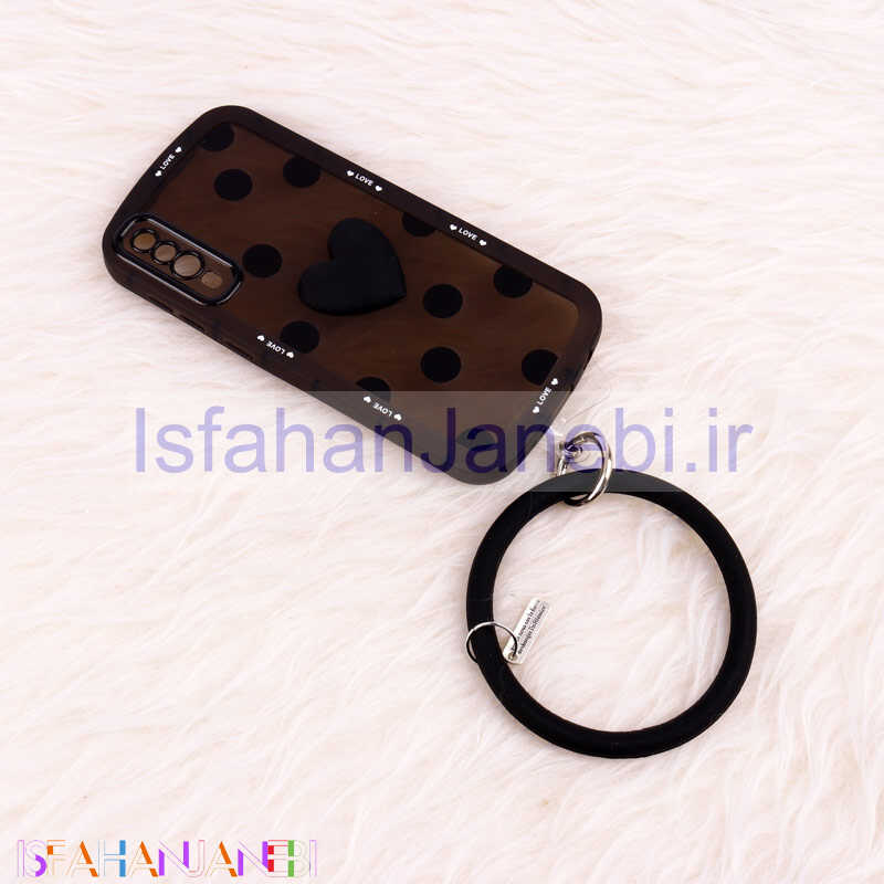 اصفهان جانبی-قاب فانتزی قلبی محافظ لنزدار + آویز دستی Samsung Galaxy A30s / A50s