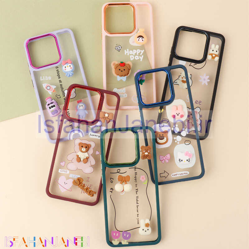 اصفهان جانبی-قاب شفاف متال ایرون عروسکی برجسته Xiaomi Redmi 12C