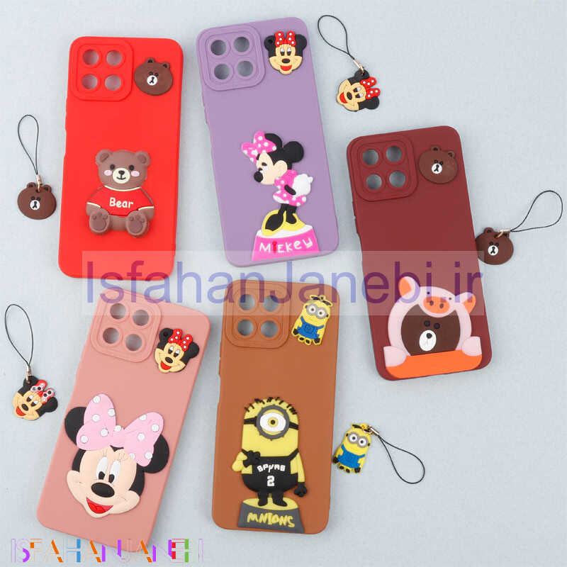 اصفهان جانبی-قاب عروسکی برجسته محافظ لنزدار Honor X8 5G + آویز