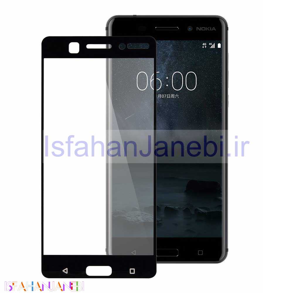 اصفهان جانبی-گلس تمام چسب Nokia 6 مشکی