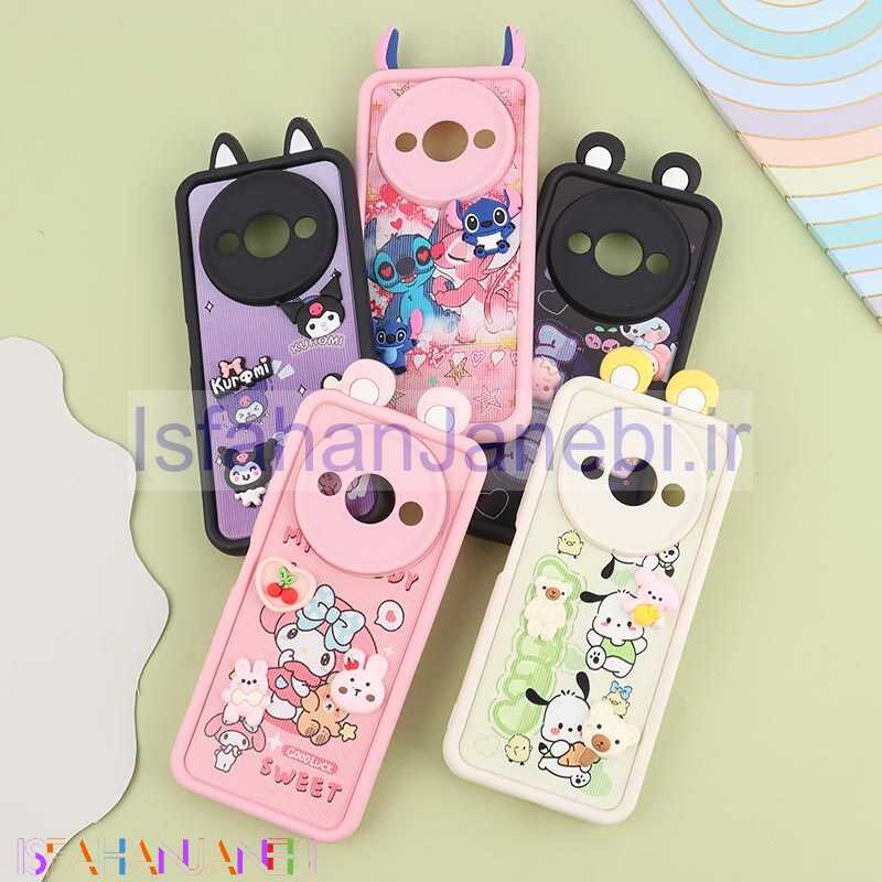 اصفهان جانبی-قاب کبریتی سولید شیائومی Redmi A3 / A3X عروسکی گوش دار محافظ لنزدار