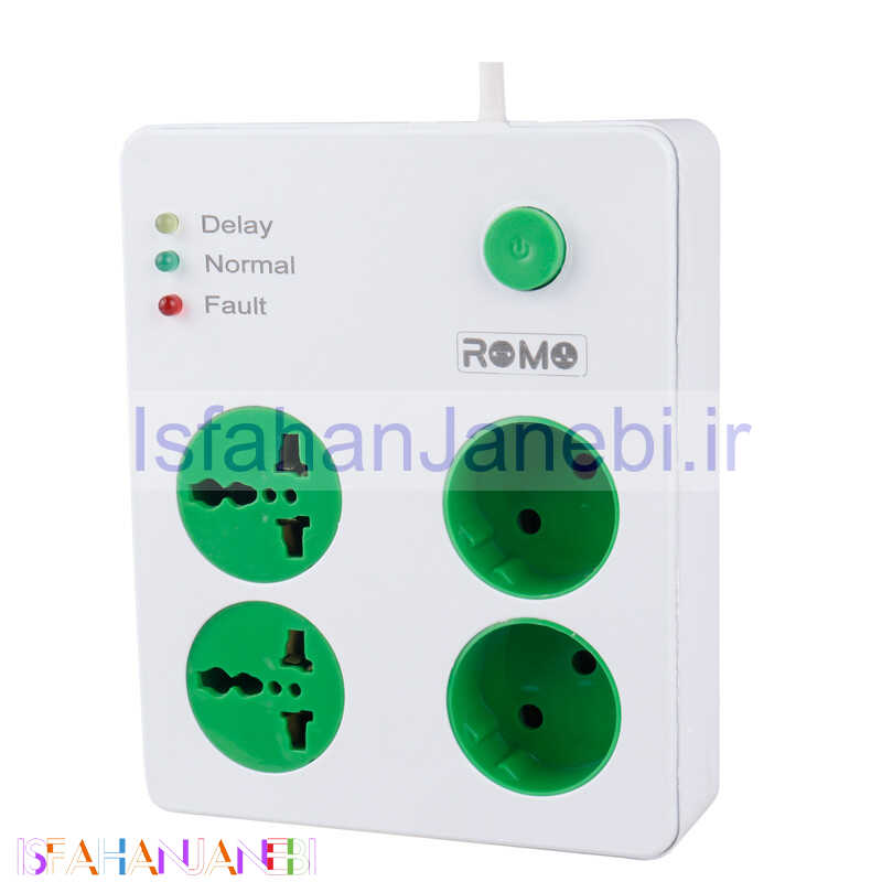 اصفهان جانبی-محافظ برق یخچال و فریزر 4 خانه رومو با کابل 1.5 متری