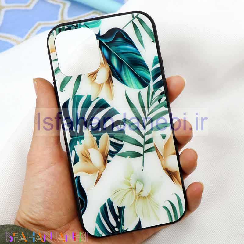 اصفهان جانبی-قاب پشت گلسی طرح برگ iPhone 11 Pro