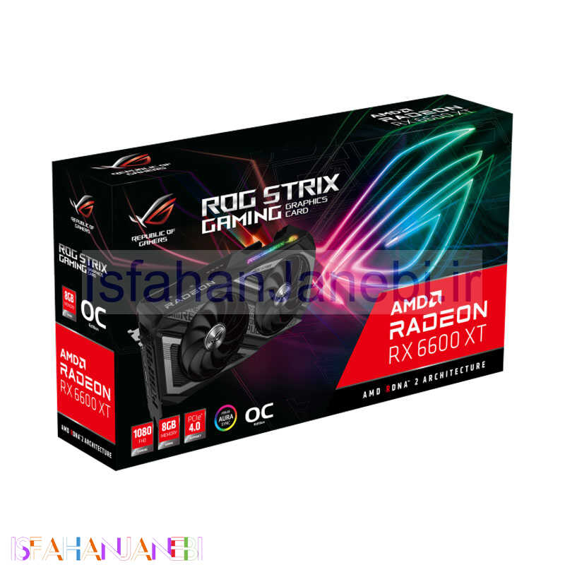 اصفهان جانبی-کارت گرافیک ASUS ROG Strix Radeon RX6600 XT OC 8GB GDDR6 128Bit