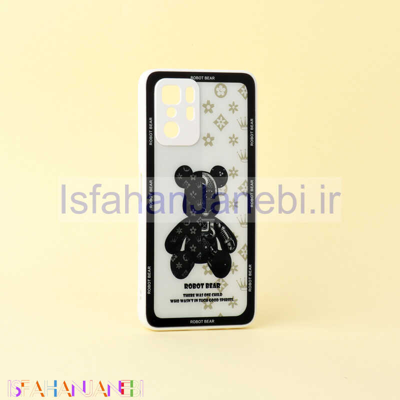 اصفهان جانبی-قاب پشت گلسی Robot Bear محافظ لنزدار Xiaomi Poco X3 GT