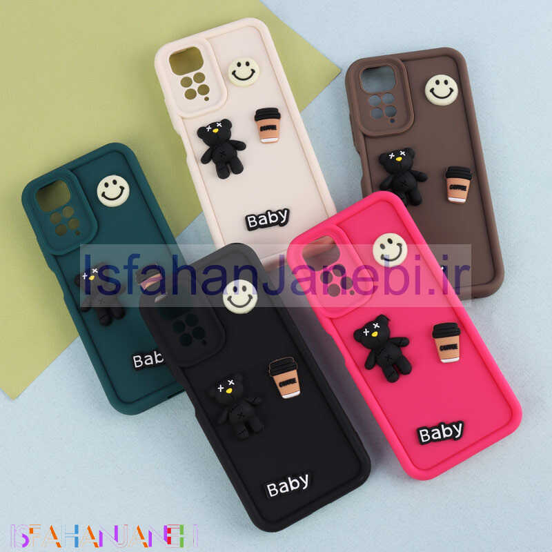 اصفهان جانبی-قاب سیلیکونی Fashion Case عروسک برجسته ریز محافظ لنزدار Xiaomi Redmi Note 11 / 11s
