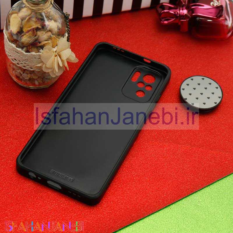 اصفهان جانبی-قاب محافظ لنزدار آینه ای + پاپ سوکت طرح قلب مشکی Xiaomi Redmi Note 10