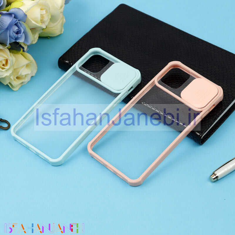 اصفهان جانبی-قاب PC شفاف ضربه گیر محافظ لنزدار کشویی iPhone 11 Pro Max
