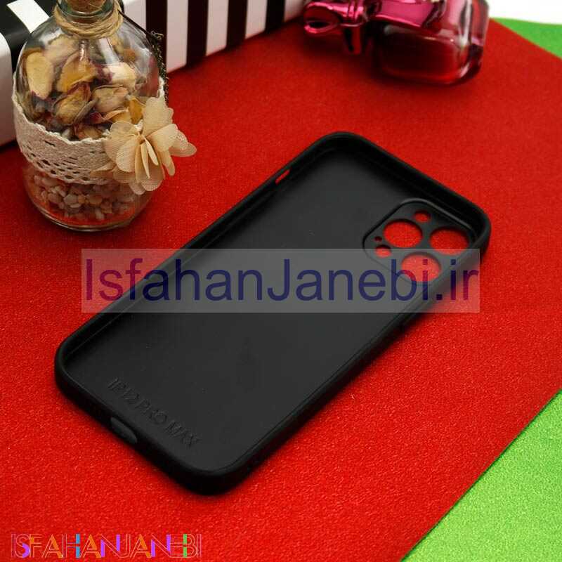 اصفهان جانبی-قاب محافظ لنزدار آینه ای + پاپ سوکت طرح قلب مشکی iPhone 12 Pro Max