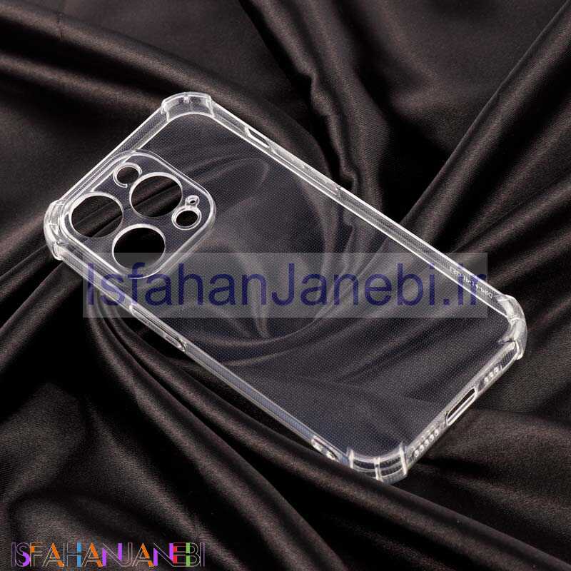 اصفهان جانبی-قاب ژله ای ضربه گیر بی رنگ محافظ لنزدار iPhone 14 Pro