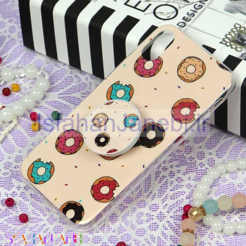 اصفهان جانبی-قاب سوپر IMD دور شفاف پاپ سوکت دار iPhone X/XS دونات