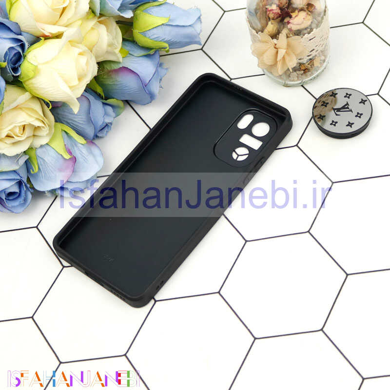 اصفهان جانبی-قاب محافظ لنزدار آینه ای + پاپ سوکت طرح LV مشکی Xiaomi Poco F3