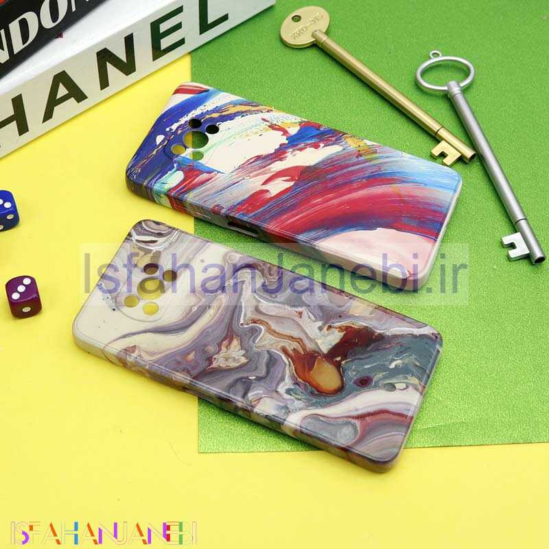 اصفهان جانبی-قاب سیلیکونی محافظ لنزدار طرح آبرنگی Xiaomi Poco X3