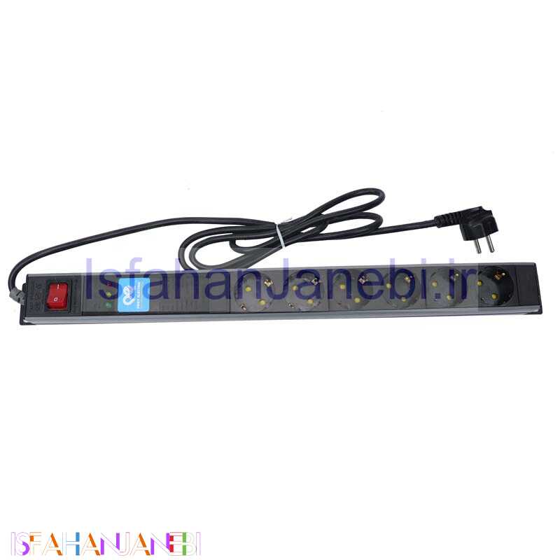 اصفهان جانبی-محافظ برق صوتی تصویری 6 خانه ارت دار پارت الکتریک PE5143 Rack Mount با کابل 1/8 متری
