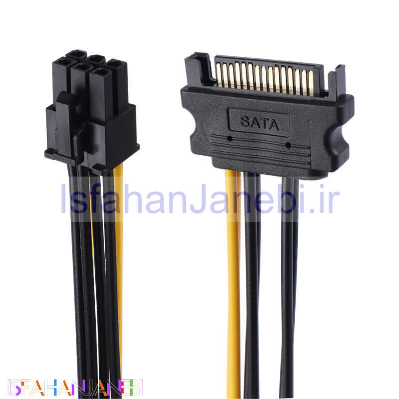 اصفهان جانبی-کابل تبدیل برق Roya SATA to 6-Pin