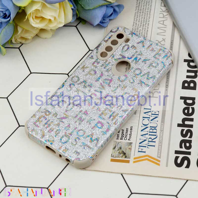 اصفهان جانبی-قاب شاینی سواروسکی محافظ لنزدار طرح لاتین Xiaomi Redmi Note 8