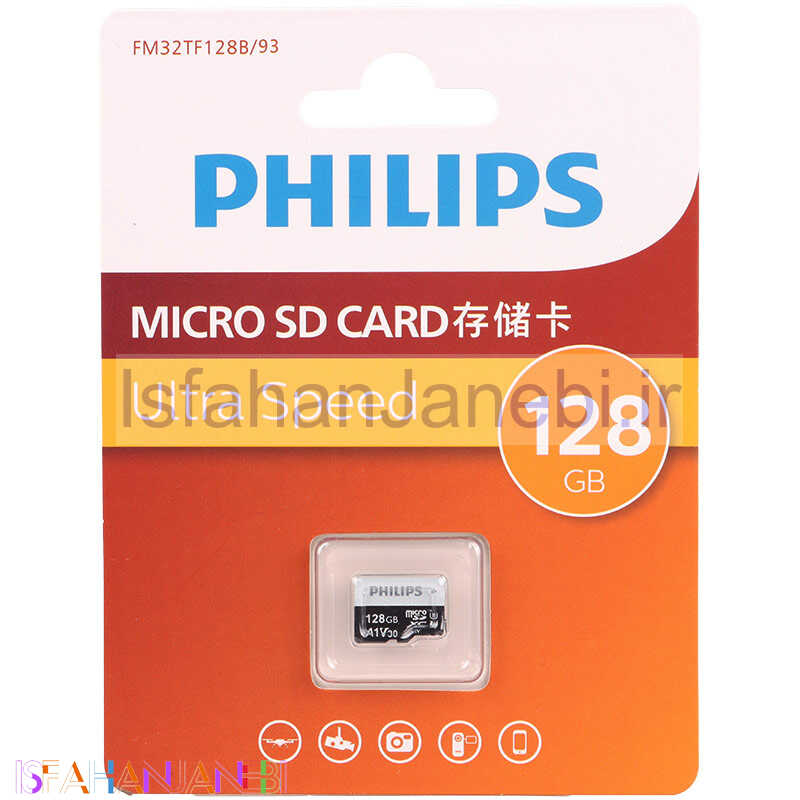 اصفهان جانبی-رم میکرو 128 گیگ فیلیپس Philips Ultra Speed U3 A1 V30