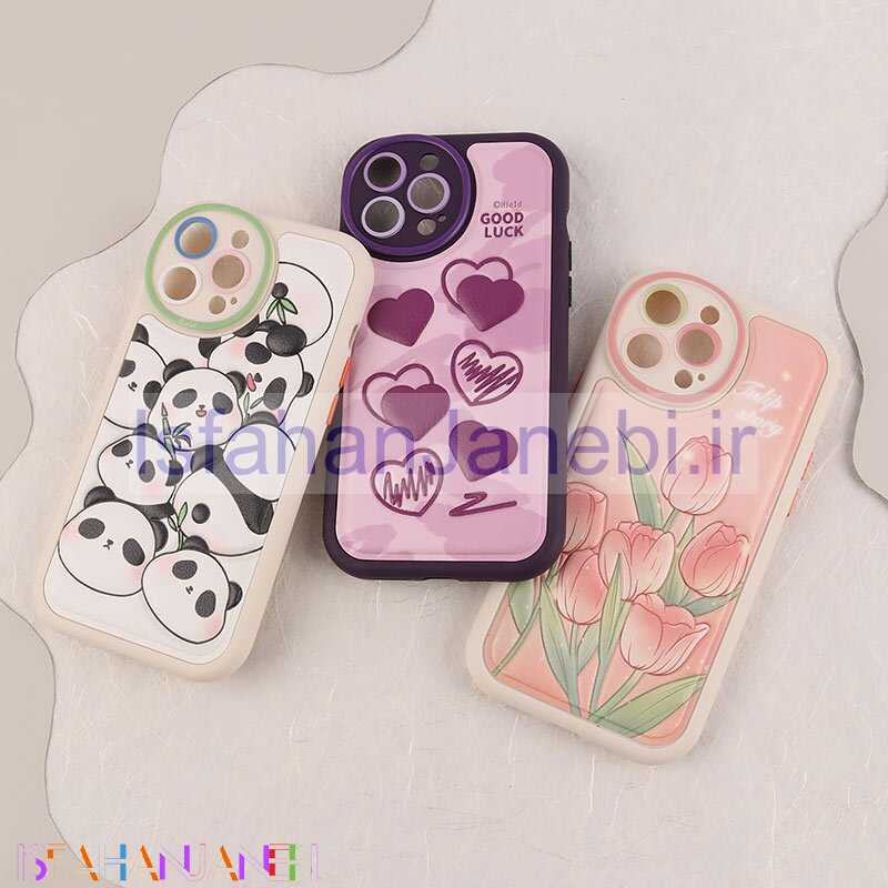 اصفهان جانبی-قاب چرمی آیفون iPhone 13 Pro Max طرح نقاشی برجسته محافظ لنزدار