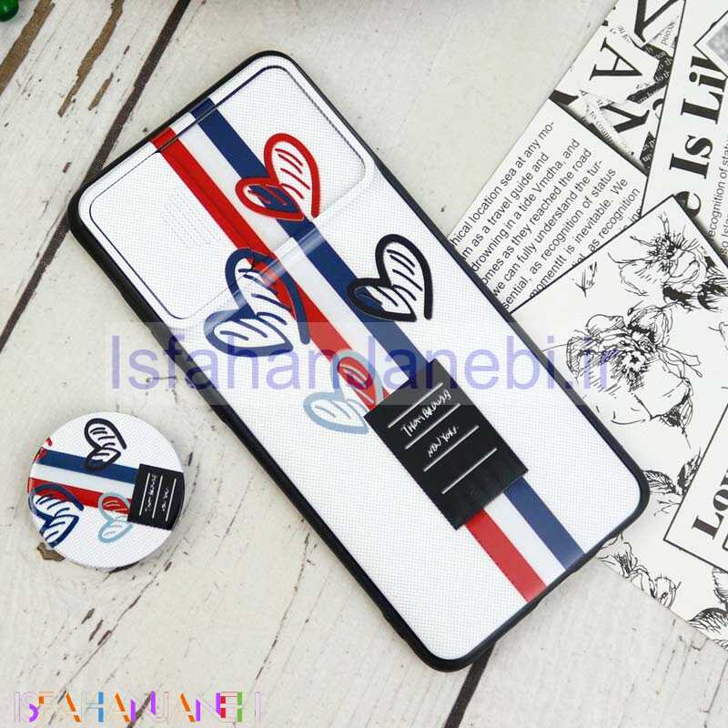 اصفهان جانبی-قاب طرحدار محافظ لنزدار کشویی + پاپ سوکت Samsung Galaxy A51 سری D