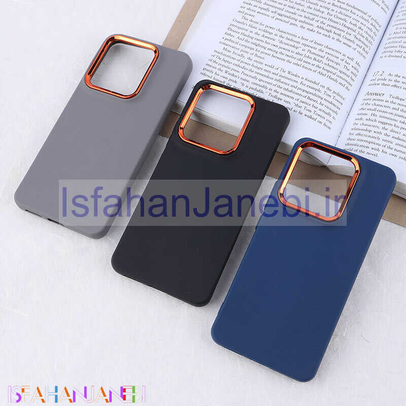 اصفهان جانبی-قاب چرمی ژله ای شیائومی Redmi Note 14 دور محافظ متال