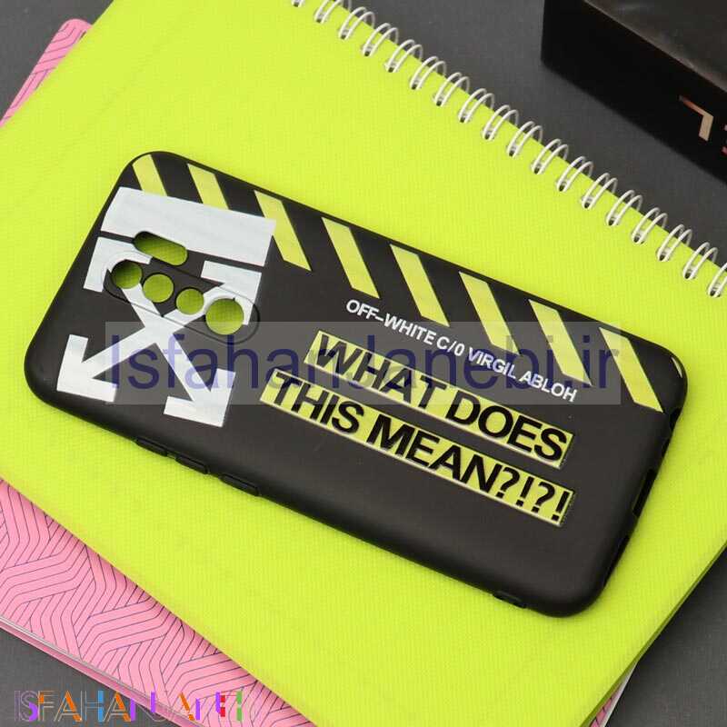 اصفهان جانبی-قاب طرحدار محافظ لنزدار مشکی Off White شیائومی Redmi 9