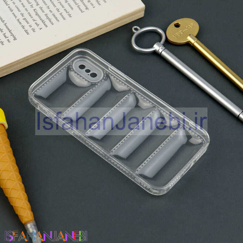 اصفهان جانبی-قاب PC شفاف پافر ژله ای محافظ لنزدار iPhone X/XS