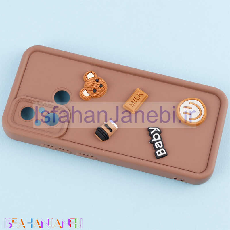 اصفهان جانبی-قاب سیلیکونی Fashion Case عروسک برجسته ریز محافظ لنزدار Xiaomi Redmi 12C