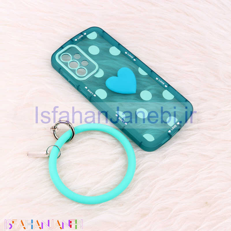 اصفهان جانبی-قاب فانتزی قلبی محافظ لنزدار + آویز دستی Samsung Galaxy A73