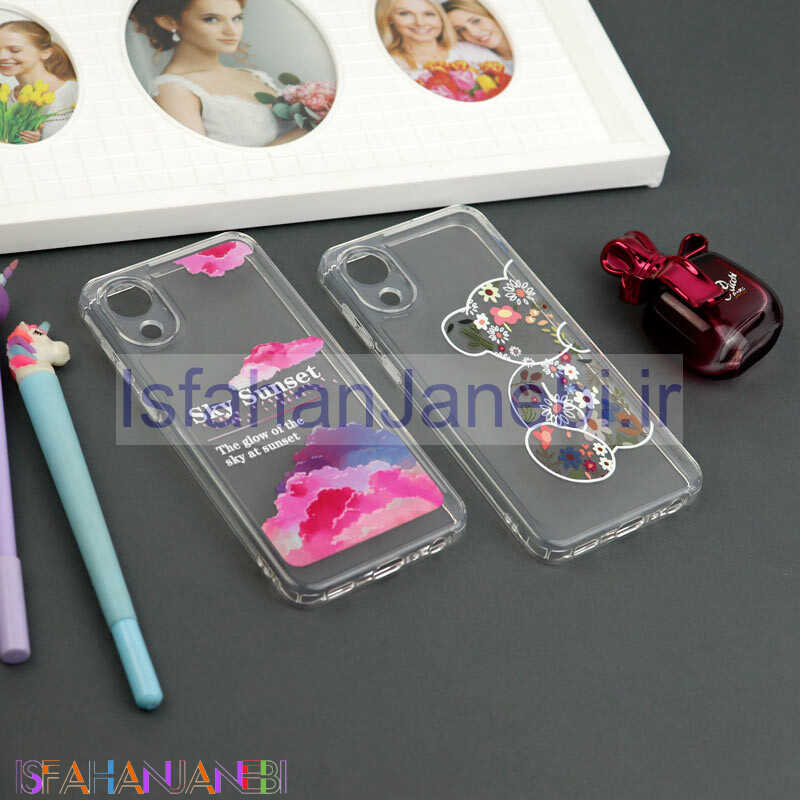 اصفهان جانبی-قاب ژله ای شفاف طرحدار محافظ لنزدار Samsung Galaxy A03 Core