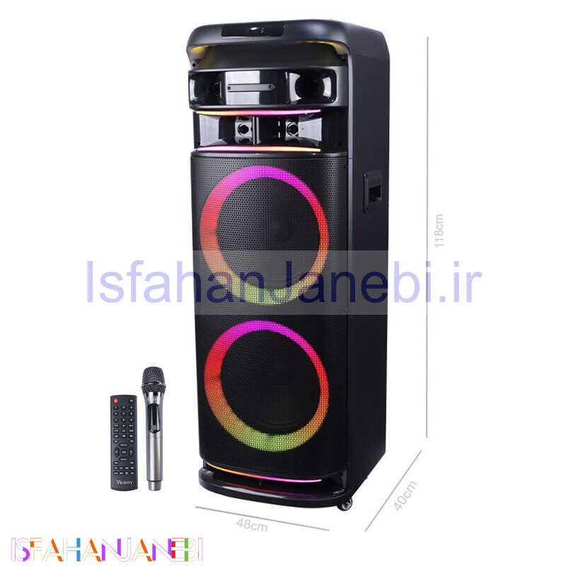 اصفهان جانبی-اسپیکر خانگی ایستاده Verity V-PS3012 + میکروفون و ریموت کنترل