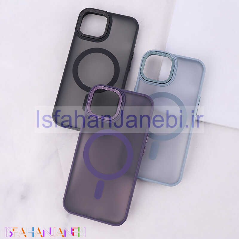 اصفهان جانبی-قاب PC مگ سیف آیفون iPhone 13 / 14 پشت مات محافظ لنز متال